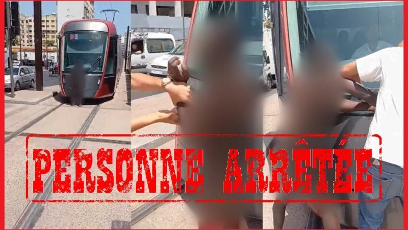 الدار البيضاء.. توقيف شخص عاري الجسد عرقل السير على سكة الطرامواي